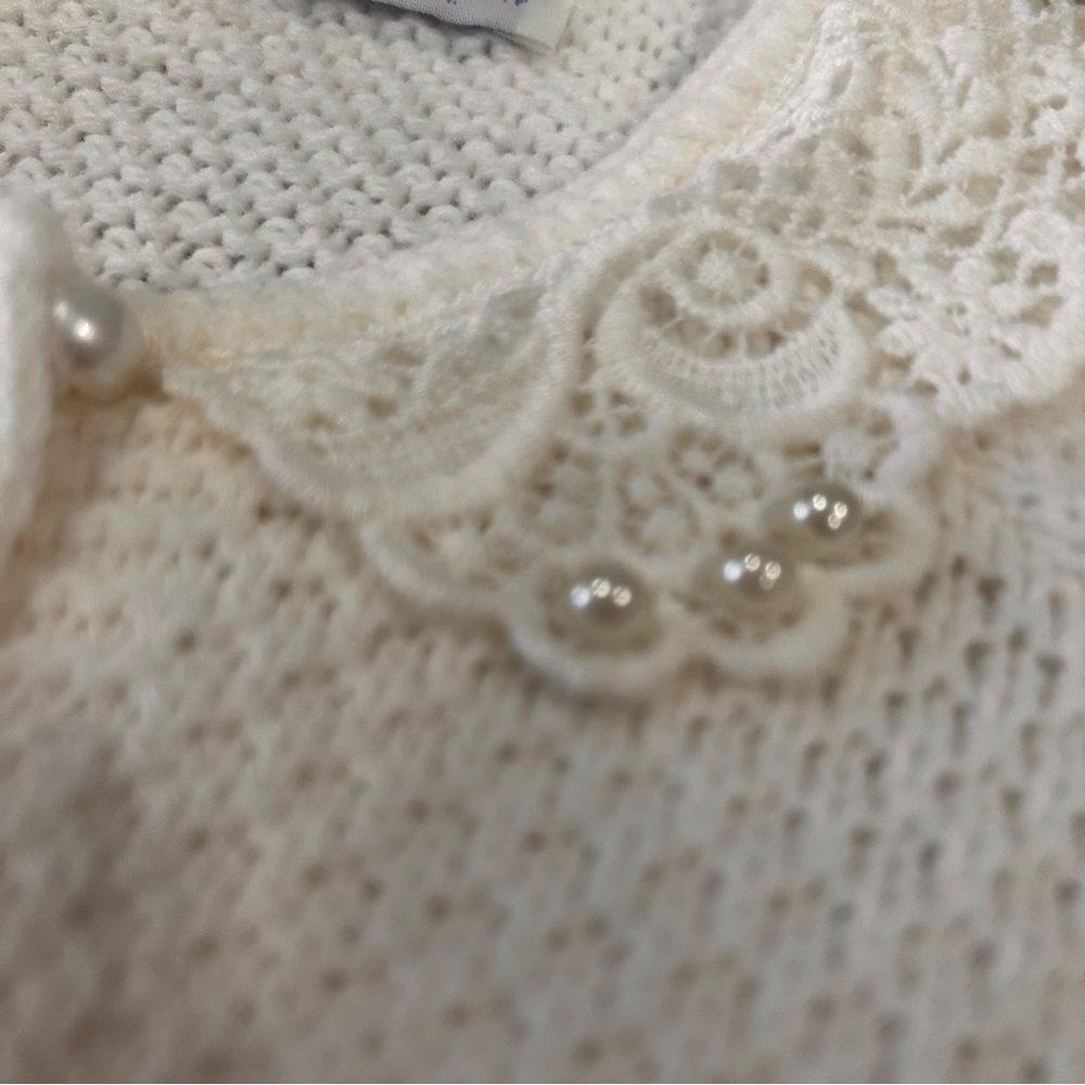 Vintage cape little girls crochet white size 5 see measurements poncho fringe - Picture 6 of 13